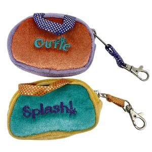 SeaWorld Aurora Plush Coin Purse Set‎ Cutie Splash Mini Backpack Clips 2pc